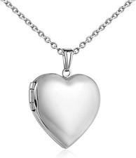 YOUFENG Love Heart Locket Necklace that Holds Pictures Polished Lockets...