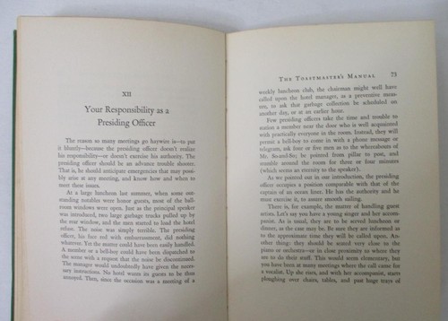 The TOASTMASTER'S Manual Edited by Harold Donahue (1937 H.C. Book) First Edition - Imagen 9 de 10