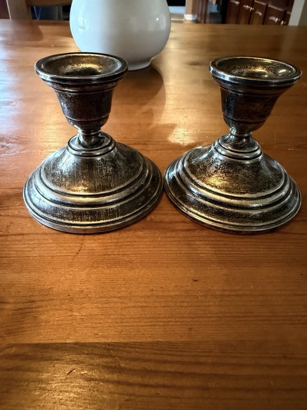 Vintage sterling silver weighted candlesticks