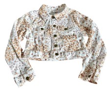 Little Lass Girls Floral Cropped Jacket with Button Details Sz 5