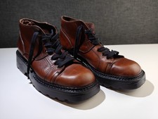 Henry Smith Men's Leather Chunky Platform Shoes Lace Up Brown Size 27cm AU 8