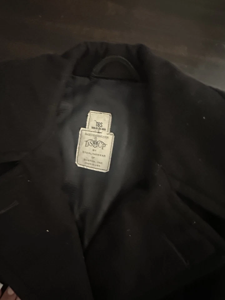DSCP Quarterdeck Peacoat 女式 18 年代羊毛美国海军发行重型大衣 — 第 3/4 张图片