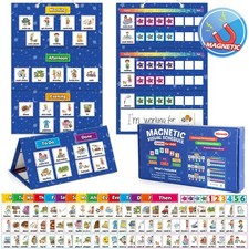 Visual Schedule for Kid Chore Chart,Magnetic Morning Bedtime Routine Chart fo...