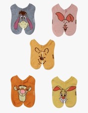 Disney Winnie The Pooh Five 5 Scalloped Socks Set Piglet Tigger Eeyore Rabbit