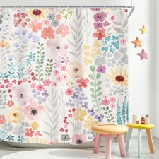 Cute floral colorful shower curtain, size 72x72 inches.