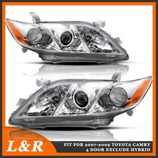 Lumintek For 2007 2008 2009 Toyota Camry Chrome Amber Projector Headlights Pair