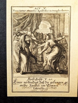 Kupferstich von 1695. Bericht über Tempelpredigt. Christoph Weigel: