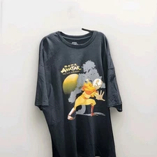 Avatar The Last Airbender T-shirt Size 4x Black Aang Tree Sun Graphic Print 