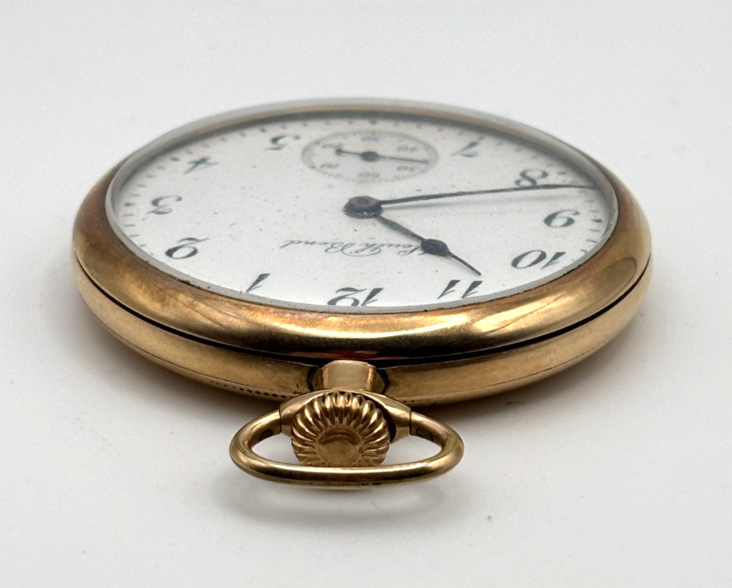 South Bend 19 Jewel Size 12 Open Face Gold Filled Pocket Watch runs