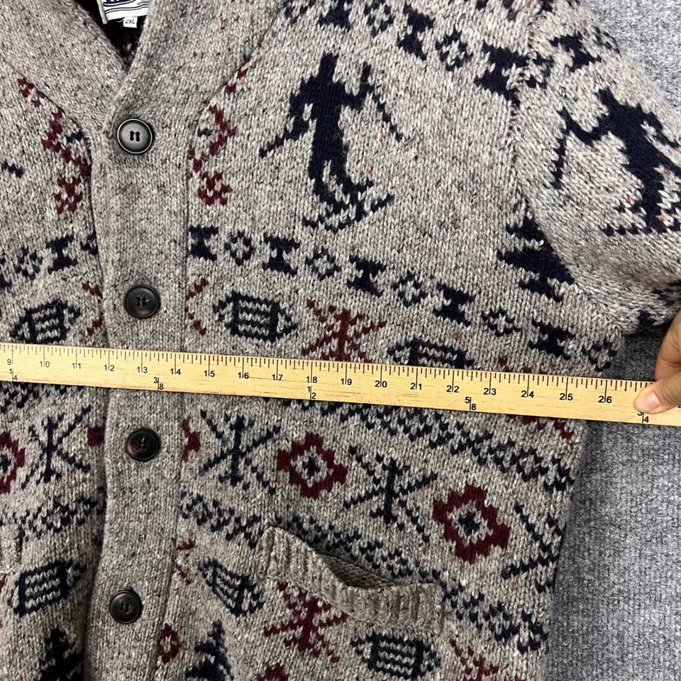 Schott Bros Mens 2XL Shawl Collar Cardigan Sweater Ski Snow Flake Fair Isle - Image 4 of 4