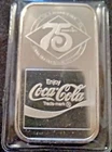 1976 Coca-Cola 75th Anniversary - Columbus GA 1 OZ Silver Art Bar - Sealed