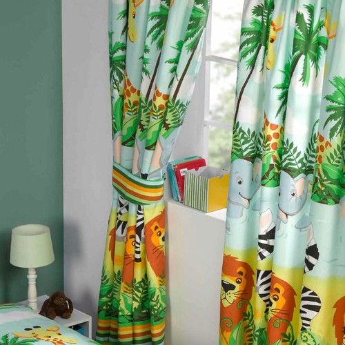 Selva-Tástica Menor Juego Funda Edredón + 168cm x 183cm Cortinas Forradas a - Imagen 3 de 5