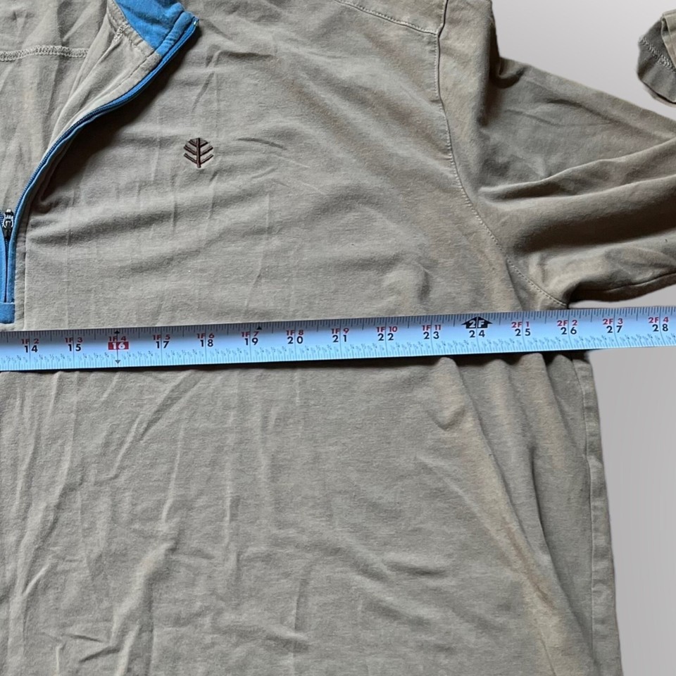 Coolibar Mens Size XXL Sonora Brown UPF 50 Bamboo Stretch 1/4 Zip
