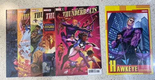 Thunderbolts 1-5 Complete Set Marvel 2022 + Bonus Trading Card Var #1 Gemini NM
