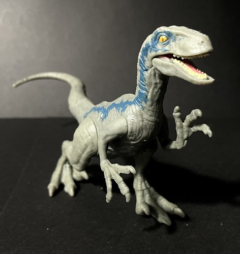 Modellino Mattel Jurassic World Attack Pack Velociraptor dinosauro blu 6" 2017