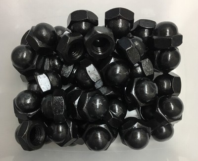 3/8-16 Acorn Cap Hex Nuts Black Oxide Thread Cover Smooth Rounded 3/8'' (25 Pcs)