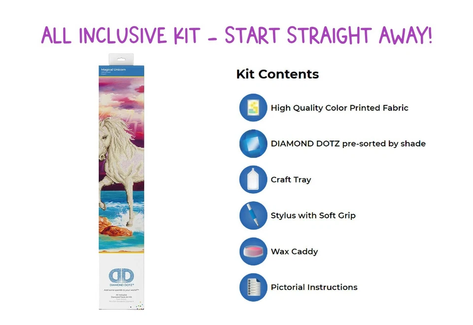 DIAMOND DOTZ® KIT | MAGICAL UNICORN | 51 X 77CM | DD12.005 | 5D DIAMOND ART - image 4 of 4