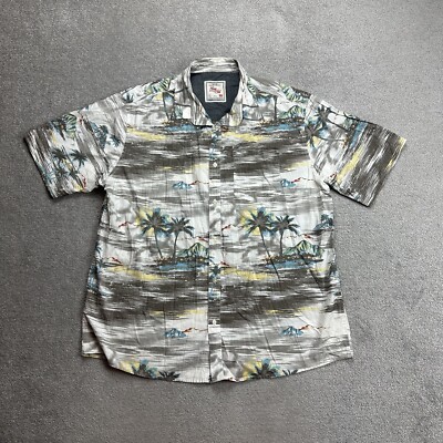 HAWAII Hemd Hawaiishirt Floral Gr. L Magnum Rockabilly Hawaiianer 17309 Grau