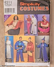 NEW SIMPLICITY 8311 Unisex S M L Pattern Jeanie Wizard Roman Costume