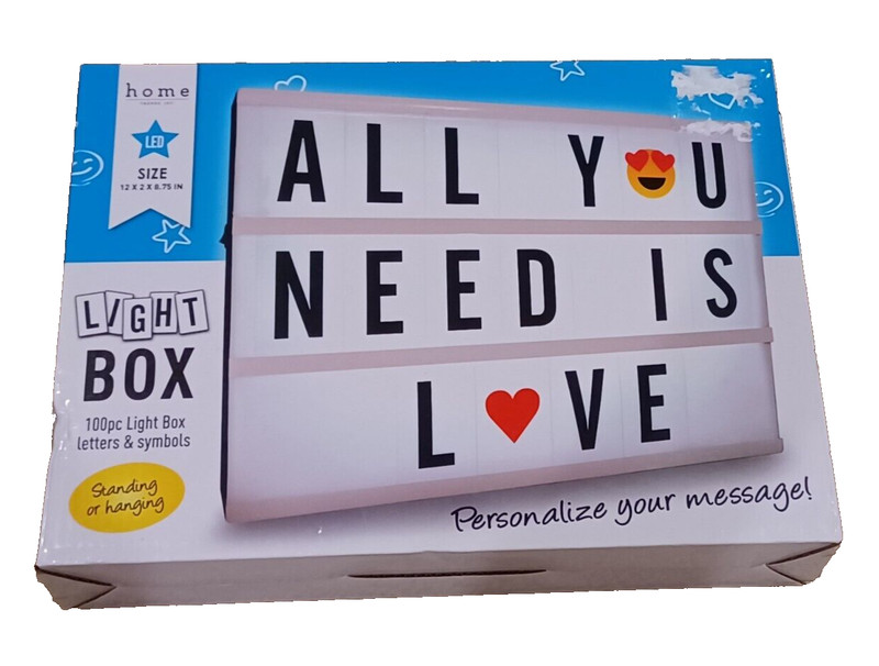 💡 12" LED Light Box - 100 Pieces To Personalize Your Message New NIB Board