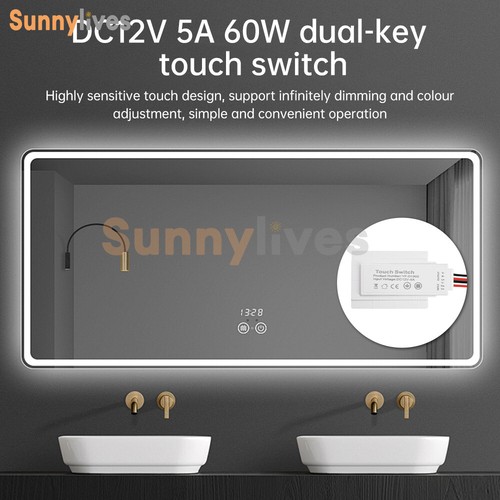 DC12V 5A 60W Dual Key Touch Switch LED Driver Infinitely Dimming Defogging Smart - Picture 8 of 26