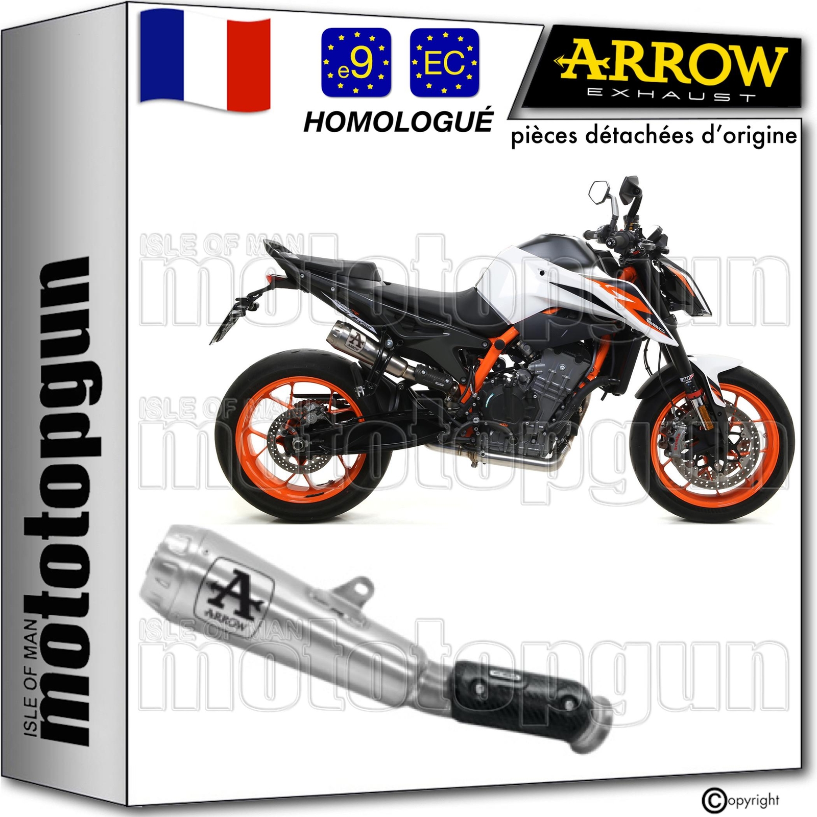 Pot echappement Arrow Pro-Race titane pour KTM 890 Duke R de 2020