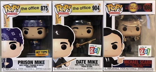 The Office Funko Pop Lot of 3 Mikes: Michael Scarn, Date Mike & Prison Mike, New