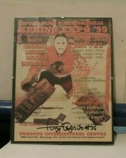 Tony Esposito Signed Sports Card And Memorabilia Spring Expo 99 Framed Magazine
