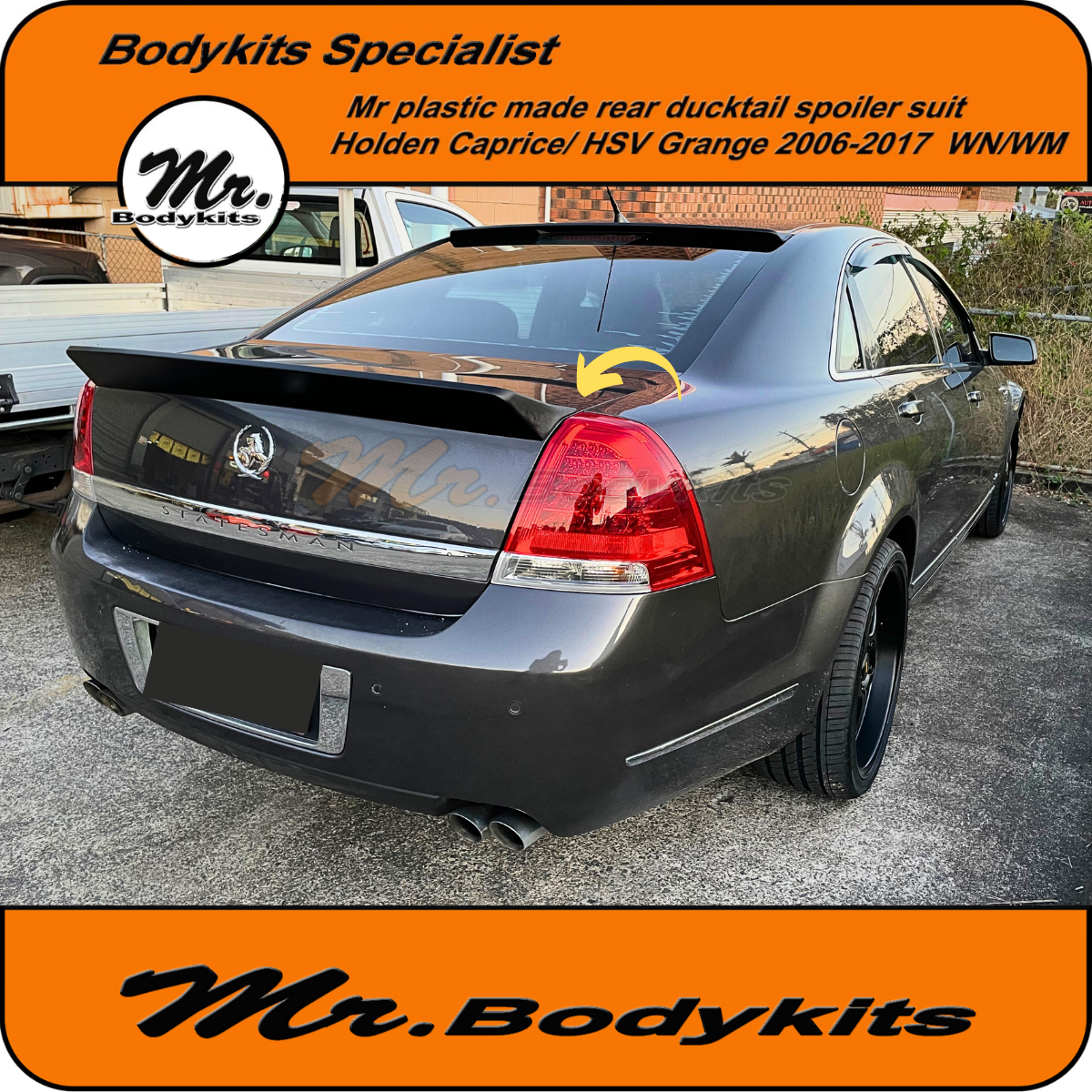 Plastic Ducktail Spoiler For Holden Caprice Statesman Grange PPV