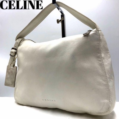 Celine Handbag Accessory Pouch Sulky C Macadam Leather White