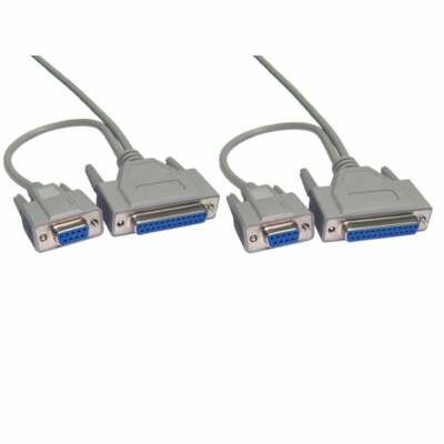Dual DB9 und DB25 serielle Datenübertragung RS232 Kabel 2,5 m - grau