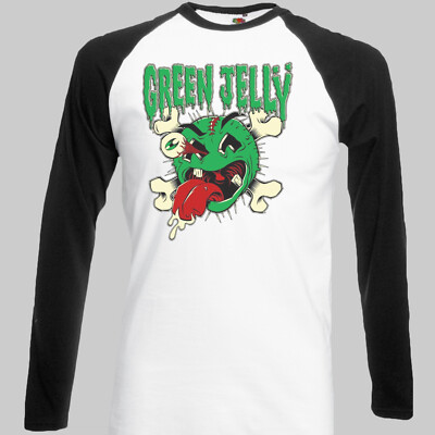 Grünes Jelly Punk Rock Metal Langarm Baseball T-Shirt Unisex S-3XL