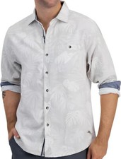 Tommy Bahama Men's Canyon Beach Cloudy Fronds Button-Up Flannel Shirt, Asheen