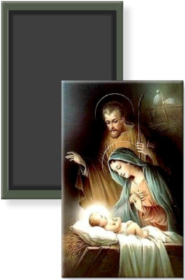 Christmas Nativity Scene Vintage Greeting Card Image Fridge Magnet 2 x 3 Rigid