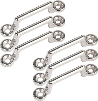 6PCS Stainless Steel Bimini Top Strap Pad Eye Footman's Loop Kayak Tie Down