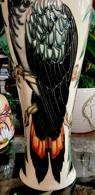 Moorcroft Pottery Black Cockatoo 121/14 Vase Philip Gibson Retail