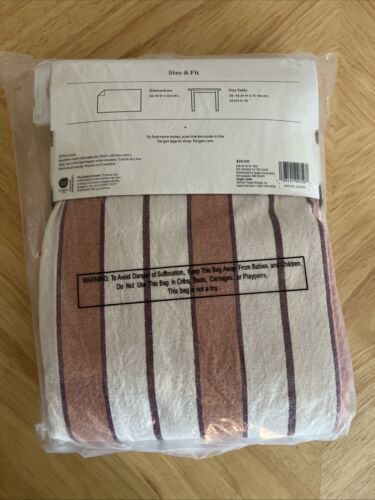 Threshold Rectangular Striped Tablecloth NIP 60” X 104” - Picture 4 of 7