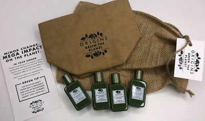 (4) ORIGINS Mega-Mushroom Soothing Treatment Lotion 1 oz ea Green Gift Package 