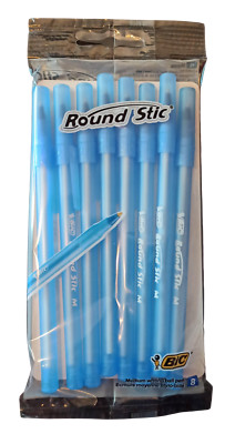 BIC Round Stic Kugelschreiber 8er Pack, medium 0,4mm Strichstärke, blau, NEU