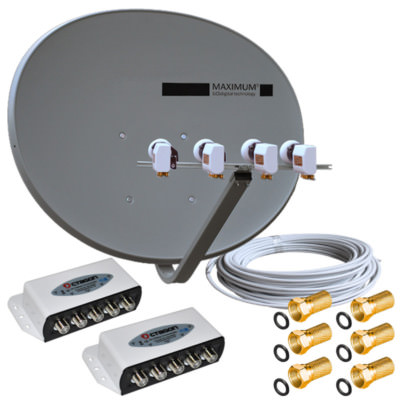 Russische TV 8 Teilnehmer Sat Komplett Anlage MAXIMUM e-85  Multifeed HDTV 3D 4K