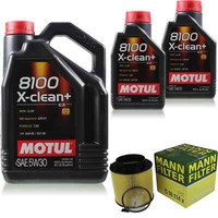 Mann-Filter Inspektionspaket 7L Motul 8100 X-Clean+ 5W-30 FüR Audi A5 Cabriolet