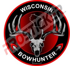 Autocollant ProSticker 401 (One) 4" Wisconsin Bow Hunter monture européenne tir à l'arc crâne