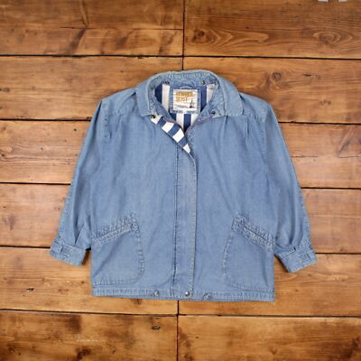 Vintage Clipper Mist Jeansjacke L 90er Blau Damen