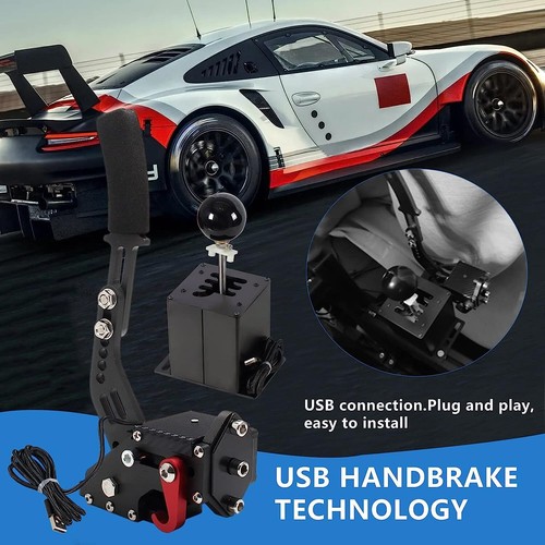 PC USB Simulator Shifter Handbrake W/ H Gear Shifter for G29 G27 G920 T300RS - Picture 5 of 7