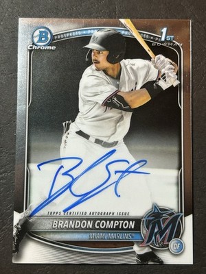 2025 Bowman Draft Chrome Brandon Compton Base Auto #CPA-BCO Marlins
