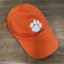 NIKE Clemson Tigers Strap Back Hat Cap Orange Tiger Paw Logo
