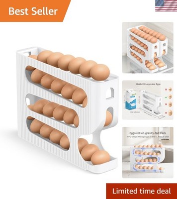 High-Quality Plastic Egg Holder - Keeps 28 Large Eggs Fresh and Organized