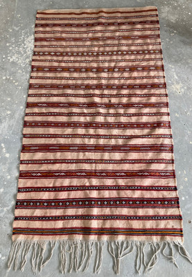 Vintage Traditional Handmade Moroccan Geometric Wool Kilim Floor Rug 163x90 cm