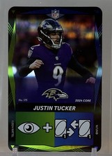 Justin Tucker 2024 Mattel UNO Elite NFL #175 Green/Blue Double Foil Ravens SP