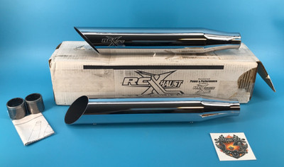 NEW open box RC Components 3'' Chrome Muffler Slash Cut RCX223C-SC #